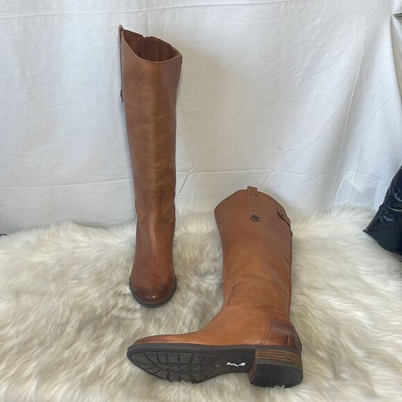 Sam Edelman Penny Cognac Leather Knee High Riding Boots Sz 7.5 - Picture 2 of 7